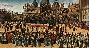 BELLINI, Gentile Procession in Piazza S. Marco oil painting artist